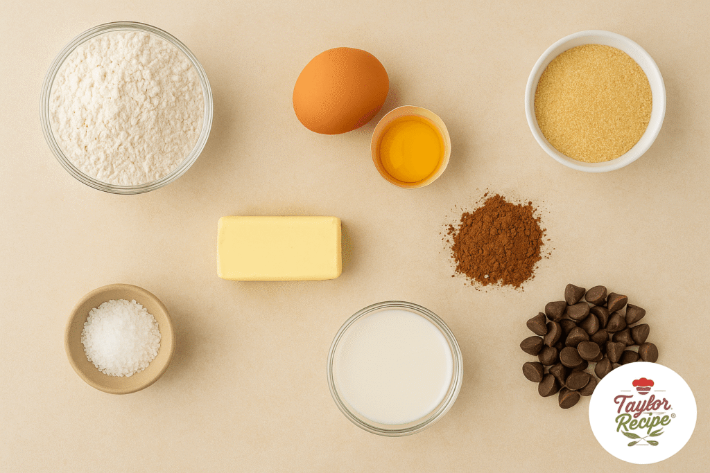 Ingredients for oat and chocolate chip breakfast cookies