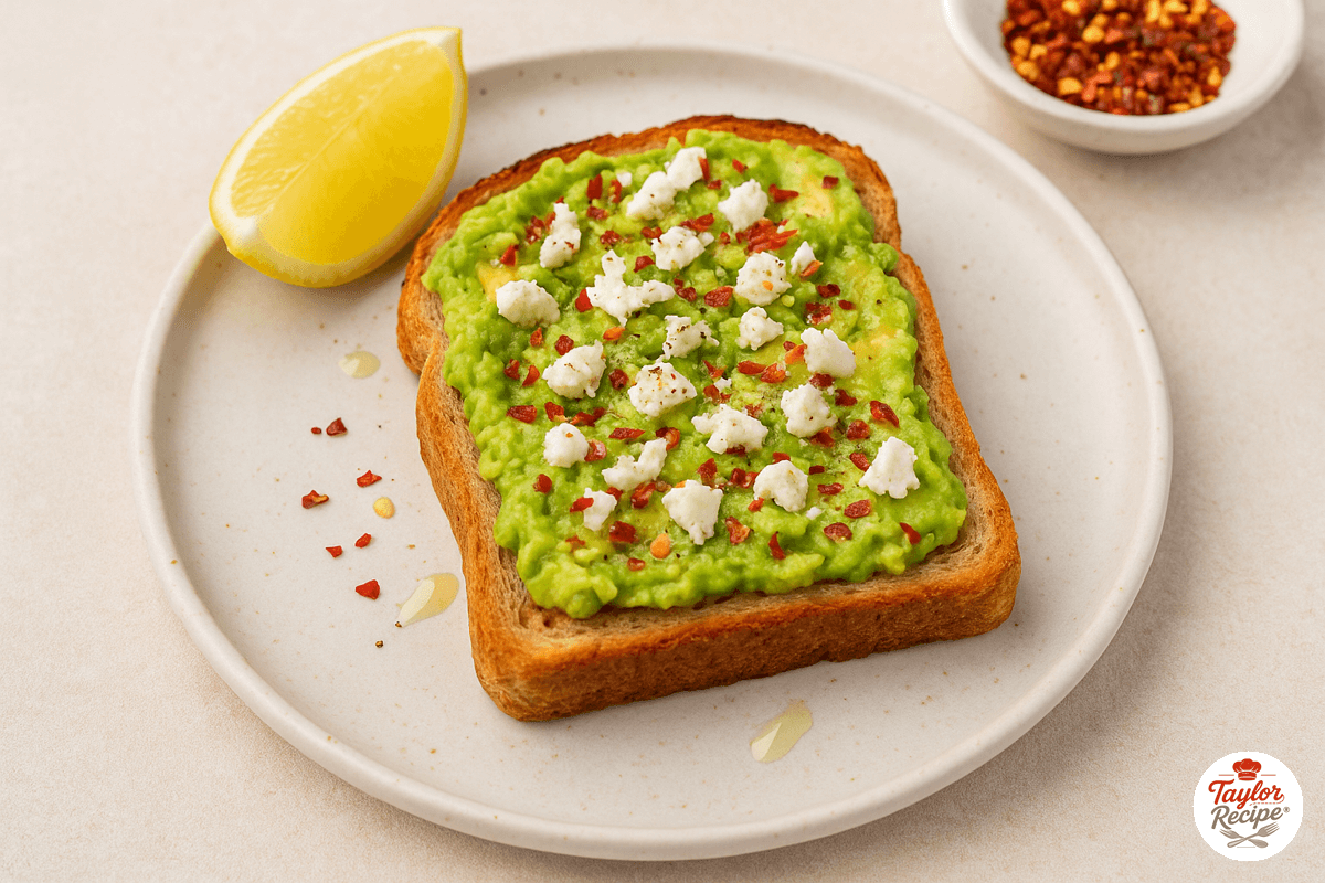 Avocado toast with creative toppings including eggs, tomatoes, seeds, and feta on rustic bread
