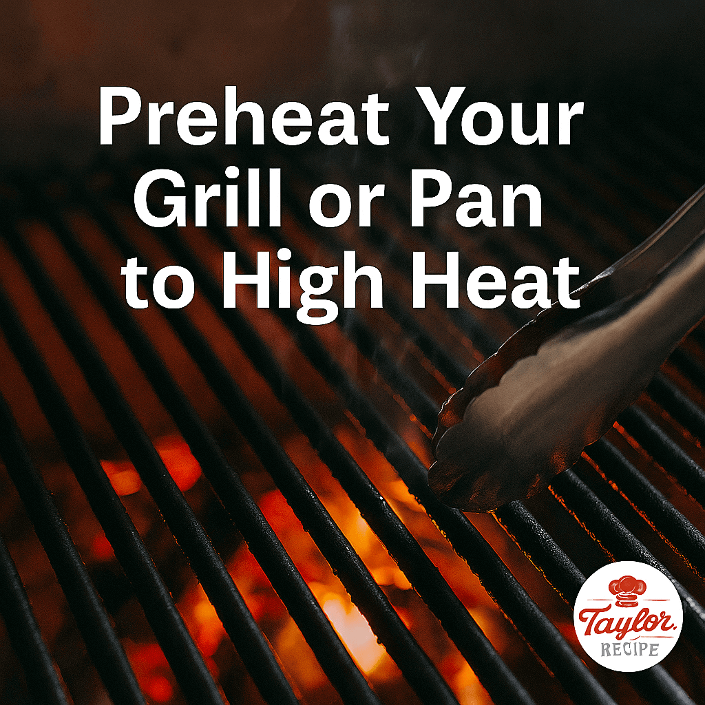Thin slices of beef sizzling on a hot grill, turned with tongs.