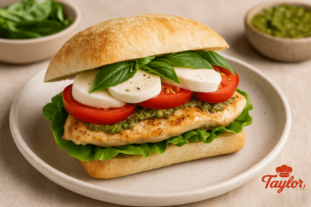recipe presented on a rustic board with herbs and balsamic on the side