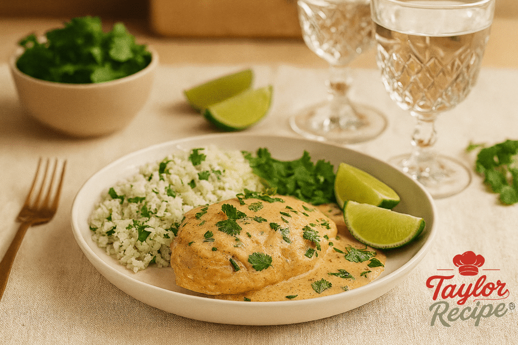 A beautifully set dinner table with a delicious main dish, rice, and drinks, ready to be enjoyed by guests.