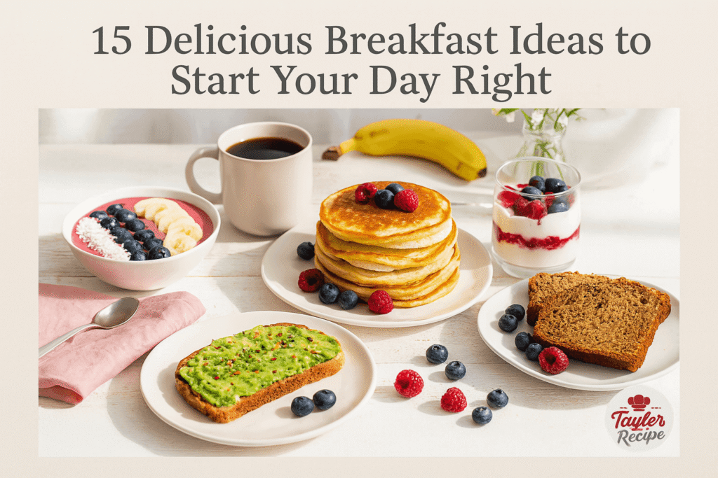 Woman enjoying easy healthy breakfast ideas in a sunlit kitchen