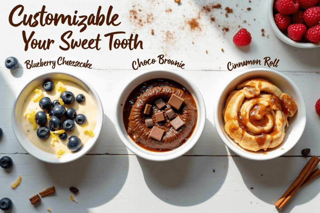Bowl of cottage cheese oats topped with melted chocolate, banana slices, and nut butter.